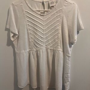 Knox Rose Cream Textured Blouse
